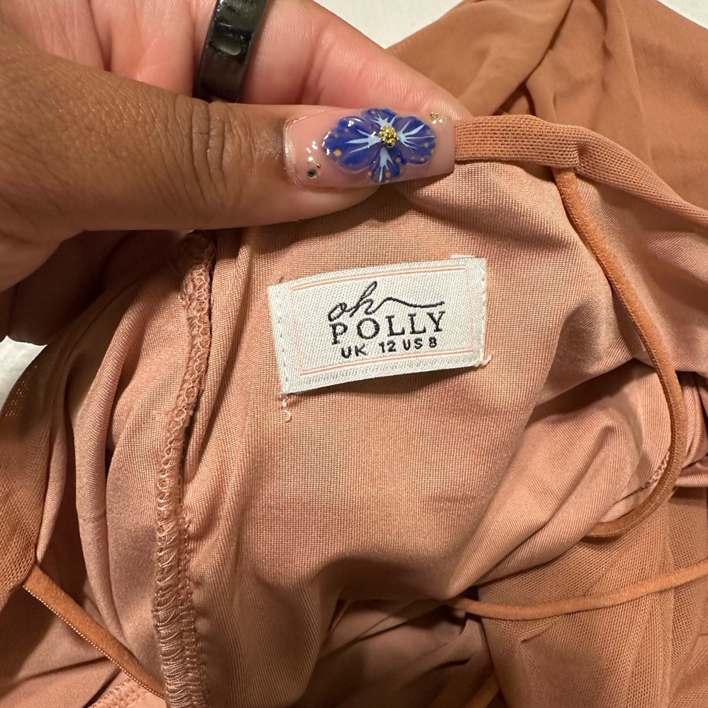 Oh Polly - Mauve/Blush Midi Ruched Dress - Picture 6 of 6